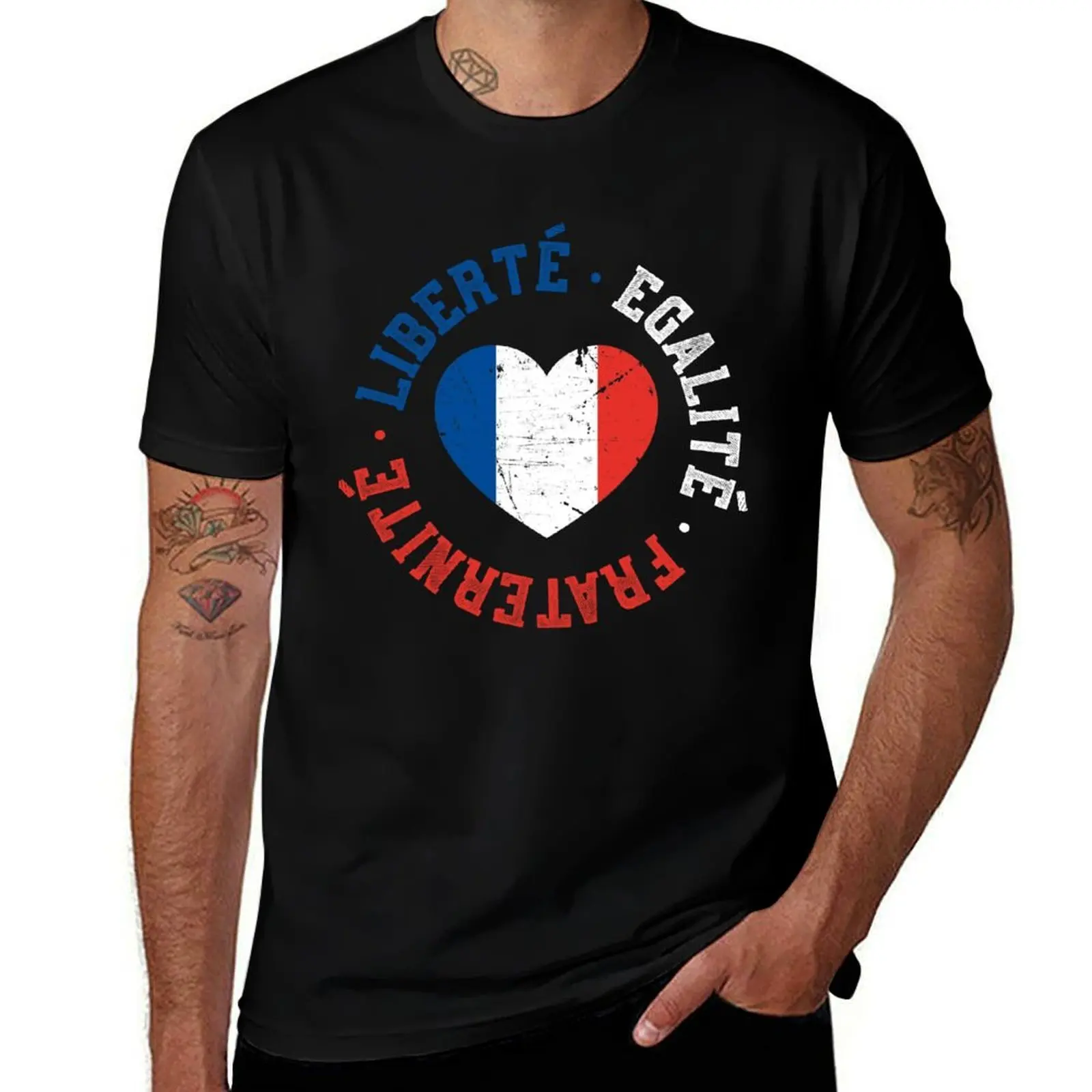 

Liberte, Egalite, Fraternite - Vive La France Design T-Shirt man t shirt cotton T-Shirt
