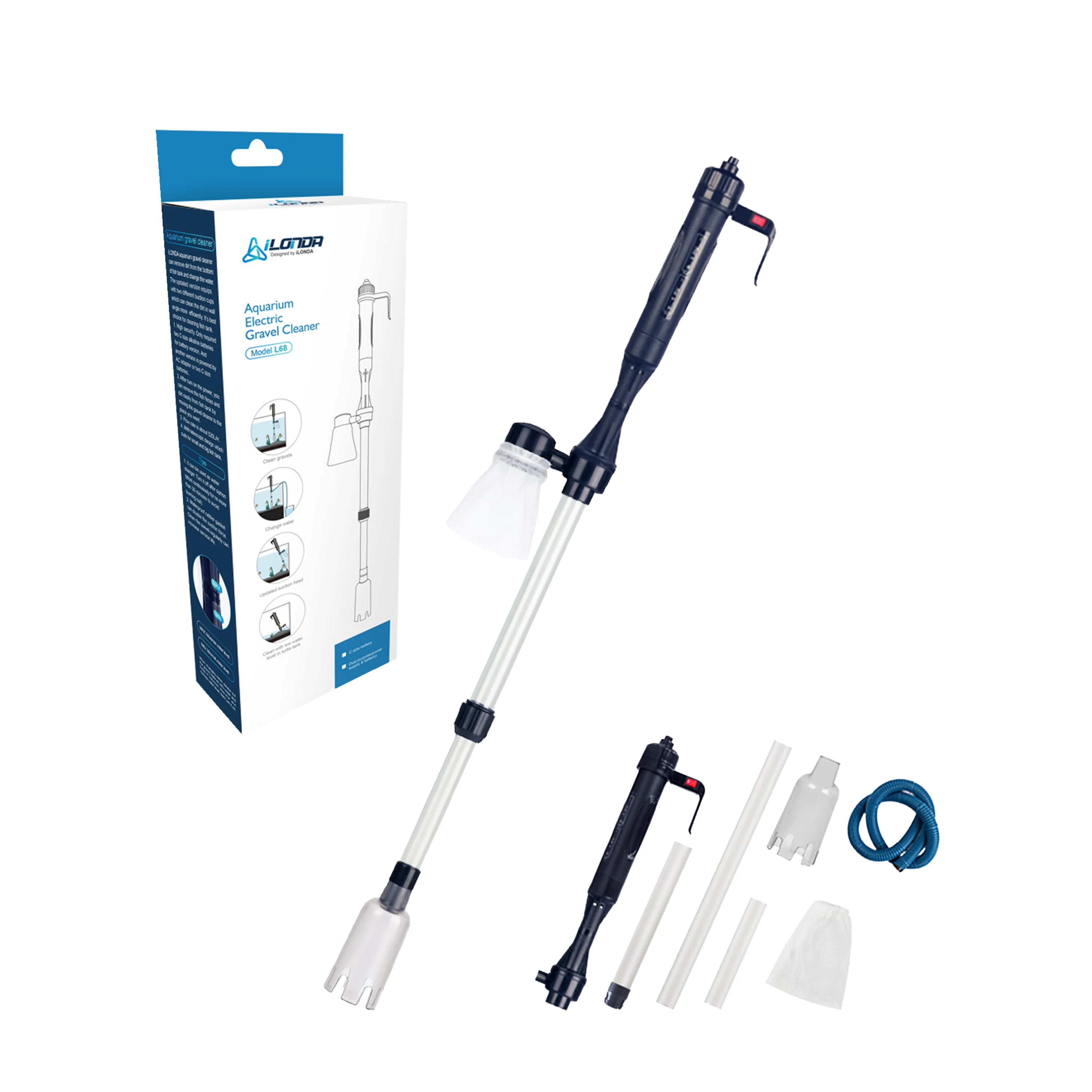 AliExpress NONE Electric Aquarium Gravel Cleaner 4 in 1 USB Powered Fish Tank Vacuum Siphon Water Changer Sand Washer Substrate Cleaning Tool