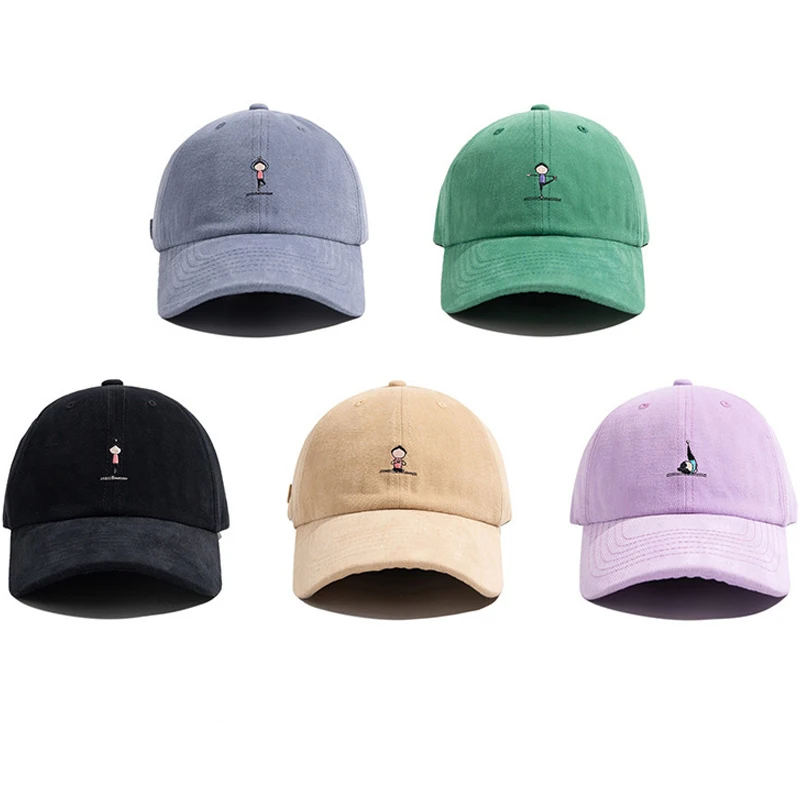 

New Yoga Embroidery Baseball Cap Girl Cotton Black Hip Hop Fashion Sun Visor Hat Women Summer Men Adjustable Trucker Couple Caps