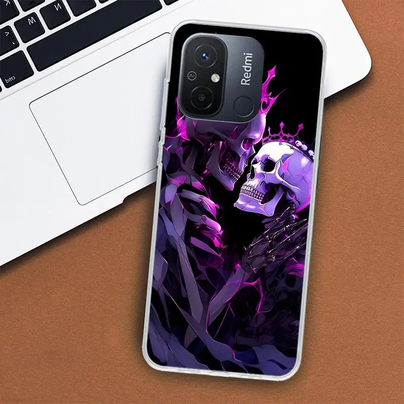 Anatomy Skeleton Heart Lovey Kiss Phone Case For Xiaomi Redmi 12 12C 10 10C 10A 9T 9C 9A 9 8 8A 7 7A 6 6A K70 K60 K20 K30 K40 Pr