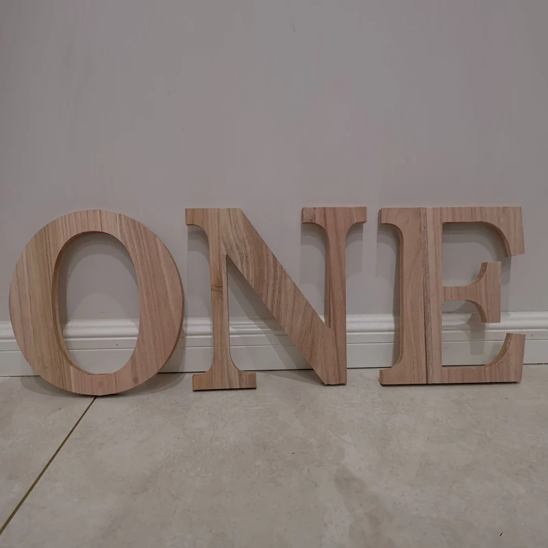 custom First Birthday Decoration ONE - Set of Three Free Standing Wooden Letters Spelling ONE 1st Birthday