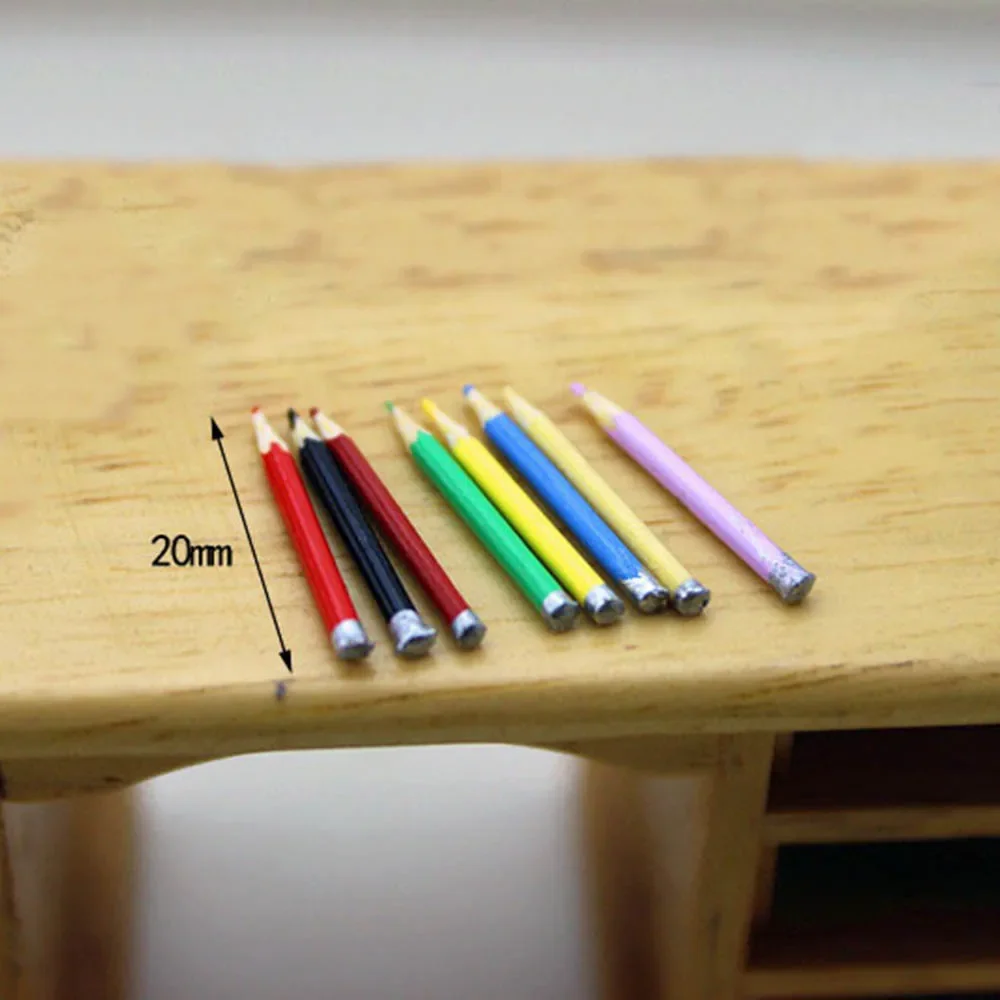 1/12 Dollhouse Miniature Accessories Mini Colored Pencils Copybook Model for Doll House Home Decoration