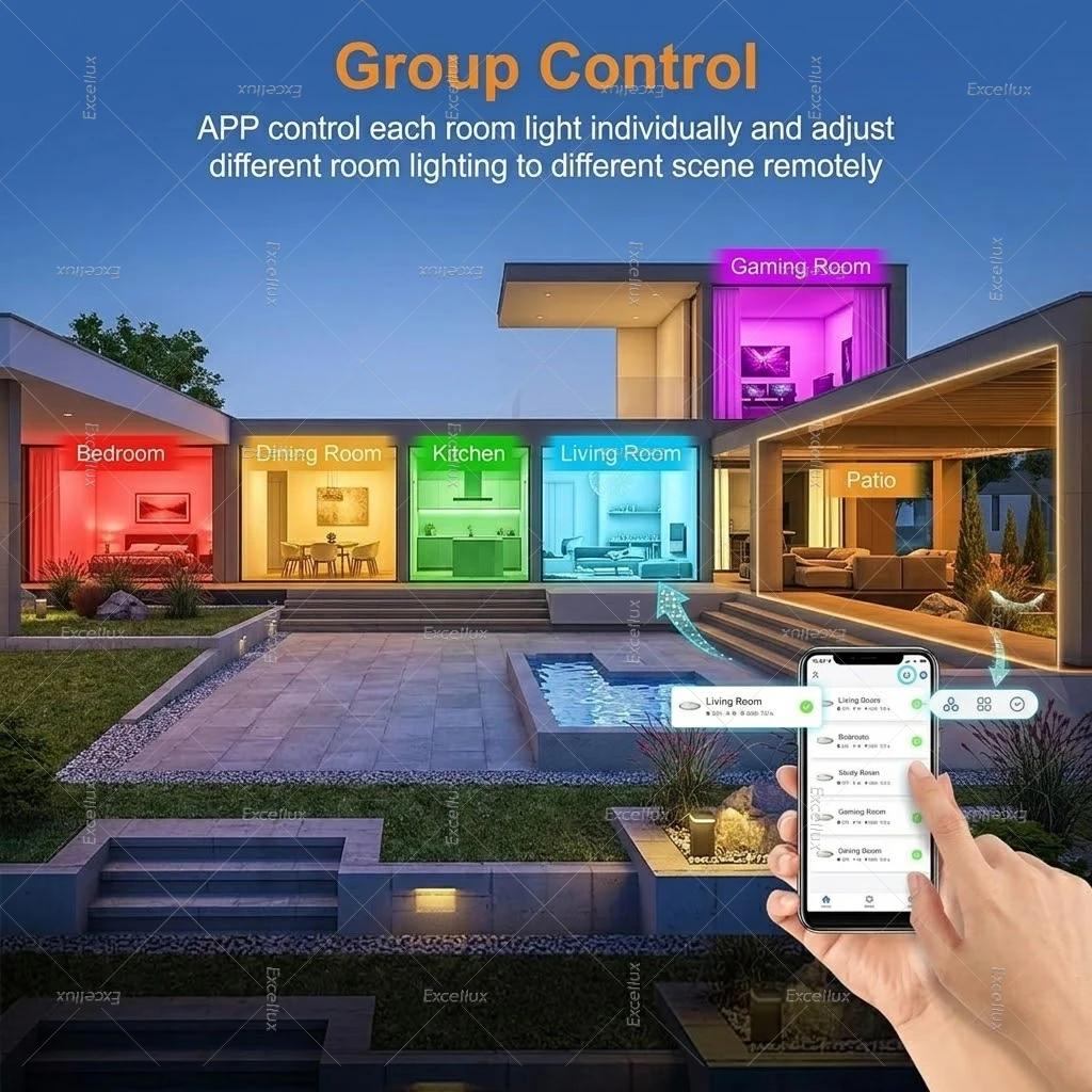 Obrázek 7: Tuya wifi/zigbee strop lehký RGBCW LED strop lampa chytrý život APP alexa hlas ovládání stmívatelné LED světel pro ložnice kuchyň