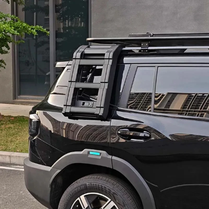 Upgrade Stylish Reinforced Aluminum Roof Rack With Foldle Side Ladder & Awning Bracket T1