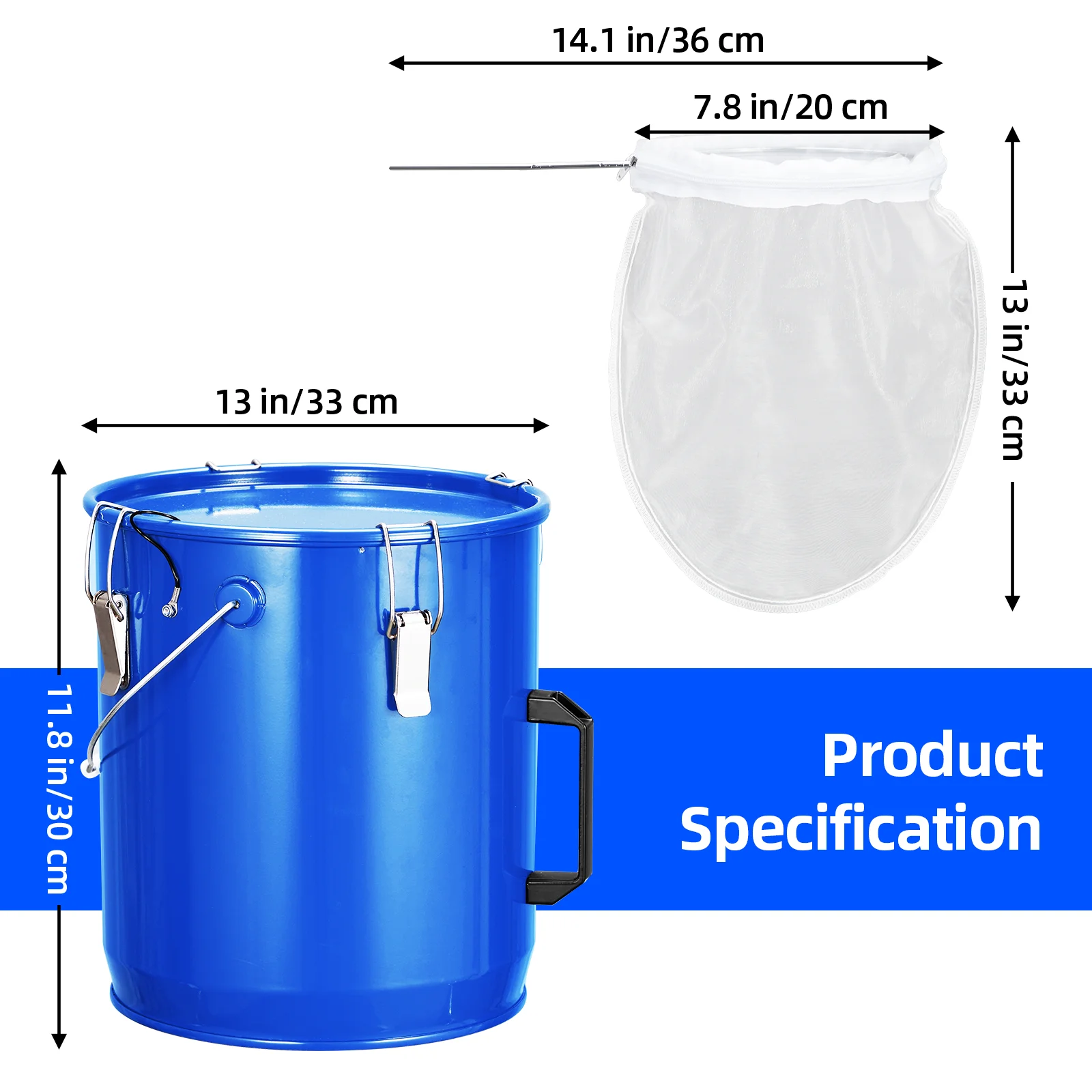 6 Gal Fryer Grease Bucket,Fryer Oil Bucket with Lid,Coated Carbon Steel Oil Filter Pot with Rust-Proof Coating