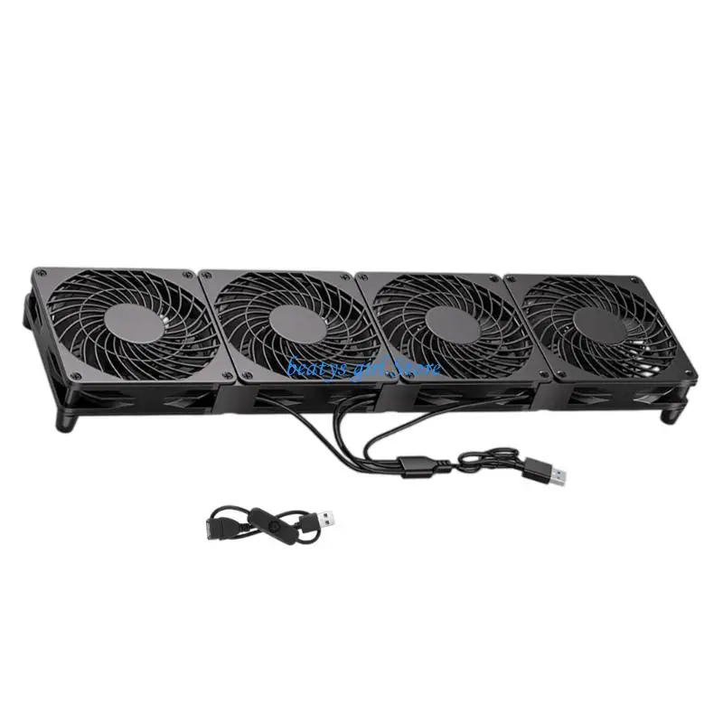 C7AB 1Pc 12Cm Quiet USB Fan With Vibration Absorbing Pads For Receiver And Router Cooling