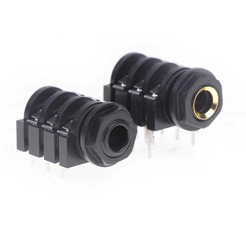 5PCS PCB Panel Mount 6 Pin 1/4" 6.35mm Female Stereo Headphone Jacks Socket Phone Jack Stereo Type Audio Jack