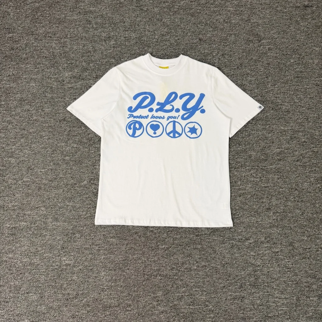 Protect High-Quality Classic Letter Logo Print Summer Loose-Fitting Casual Trendy Short-Sleeved T-Shirt