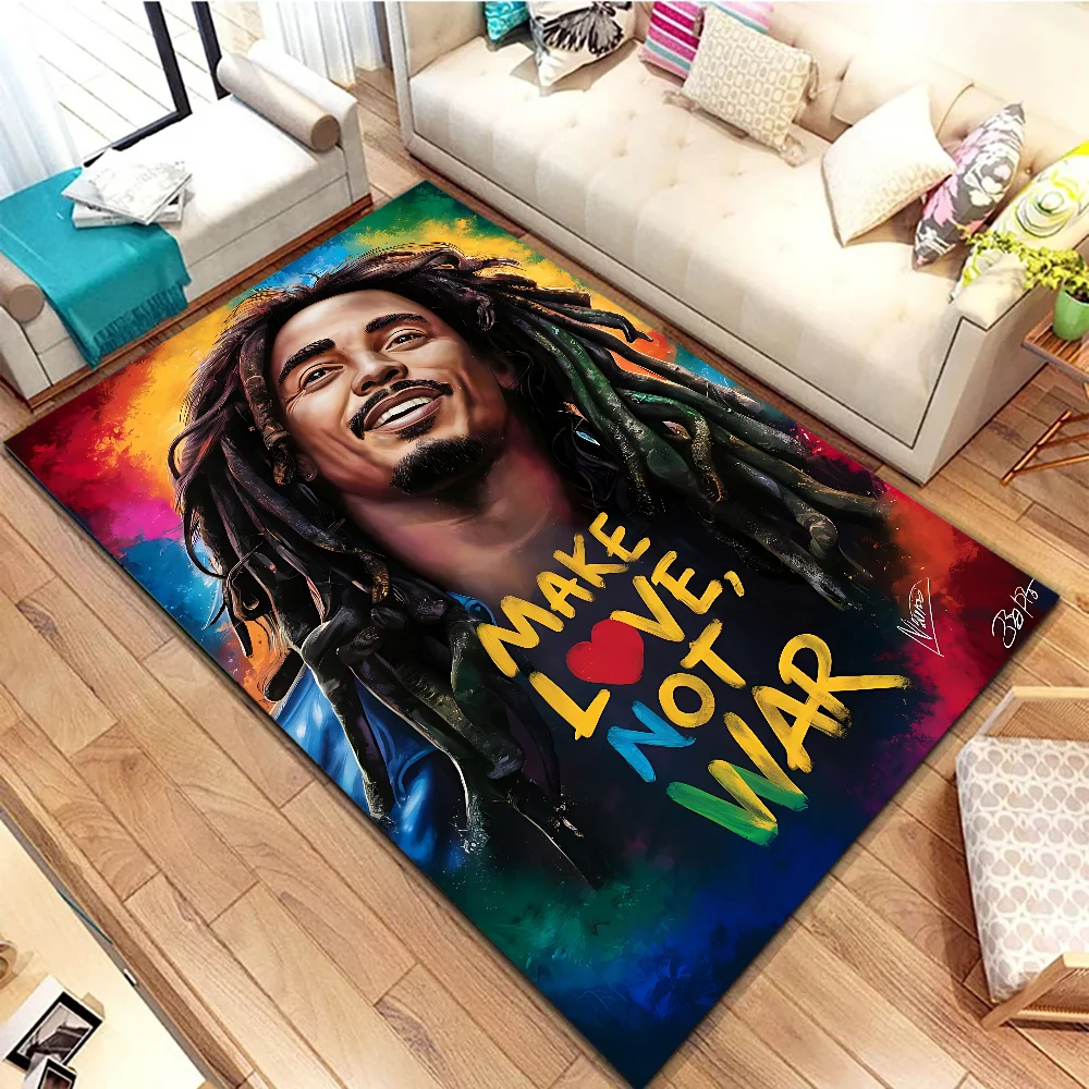 B-Bob M-Marley Floor Mat Graphic Printed Flannel Doormats For Bathroom Kitchen Entrance Carpet Home Decor