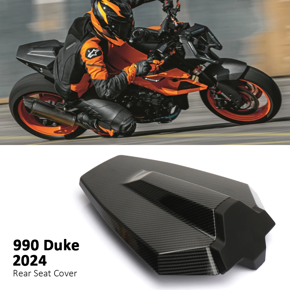 For 990 Duke 990Duke 990 DUKE 2024 Seat Cover Rear Pillion Passenger Solo Cowl Hump Carbon Fiber / Black Faring ABS Accessories