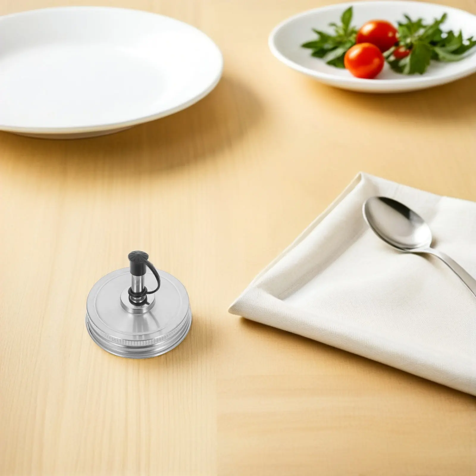 4Pcs Stainless Steel Jar Pour Spout Lid Oil Dispenser Cap Narrow Mouth Spill Free for Olive Oil Vinegar Condiments