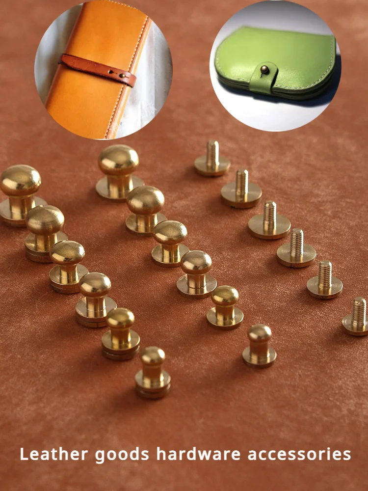 5mm -10mm Brass and Shang Head Leather Hardware Fittings DIY Handwork Making Leather Goods Hardware Fittings Tools Screw Rivets