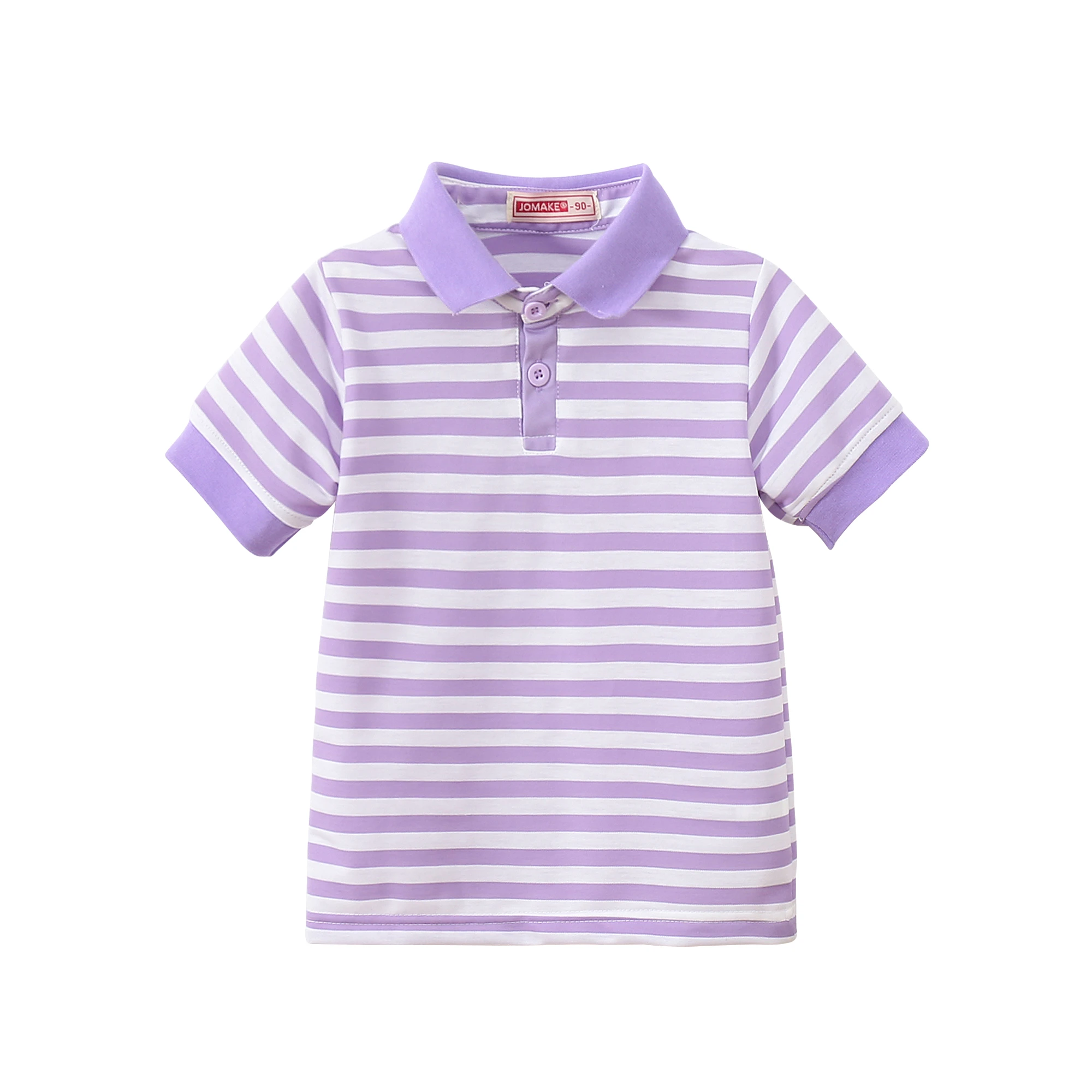 New Summer Boys' and Girls' Striped Short sleeved T-shirt Top, Children's Fashion and Western Style Collar, Student Clothing, Cl