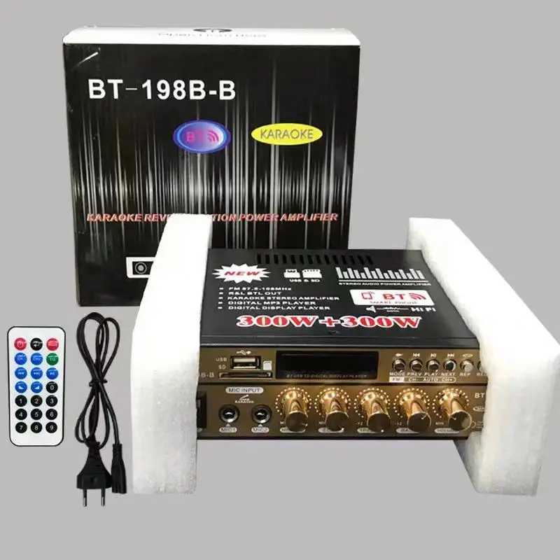 

Беспроводной домашний усилитель BT, мини-аудиоусилитель, автомобильный усилитель, цифровой усилитель мощности с функцией записи