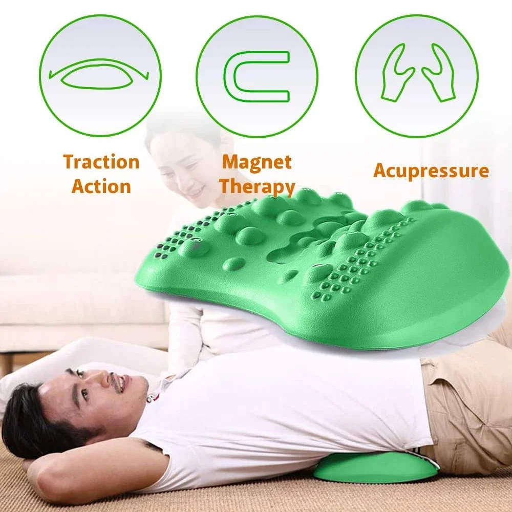 Lumbar Support Pillow for Lower Back Pain Relief,Lower Back Stretcher Massager for Chronic Lumbar Pain Relief and Herniated Disc