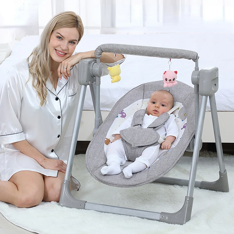 

Intelligent Cradle for Newborns Electric, Remote Control Bluetooth Music Baby Rocking Chairs, Foldable Sleep Rocker Baby Cradles