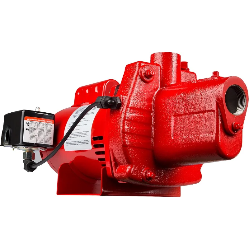 

Red Lion RJS-75-PREM, 3/4 л.с., 16 галлонов в минуту, 115/230 В, чугунный струйный насос премиум-класса, красный, 602207