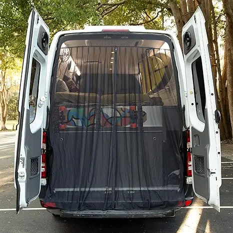 

Van Bug Screen For Standard Roof Mercedes Benz Sprinter And For Ford Transit Rear Door Flyscreen Mosquito Net Center Zipper Part