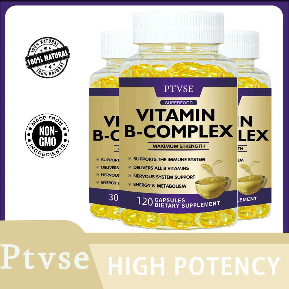 

Vitamin B Complex Capsules Help Relieve Fatigue, Improve Digestion, Reduce Stress, Better Mood Support, Immune Supplement