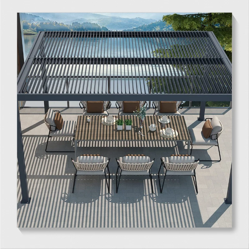 

Outdoor Louvered Pergola Aluminum Garden Patio Gazebo With Adjustable Pergola