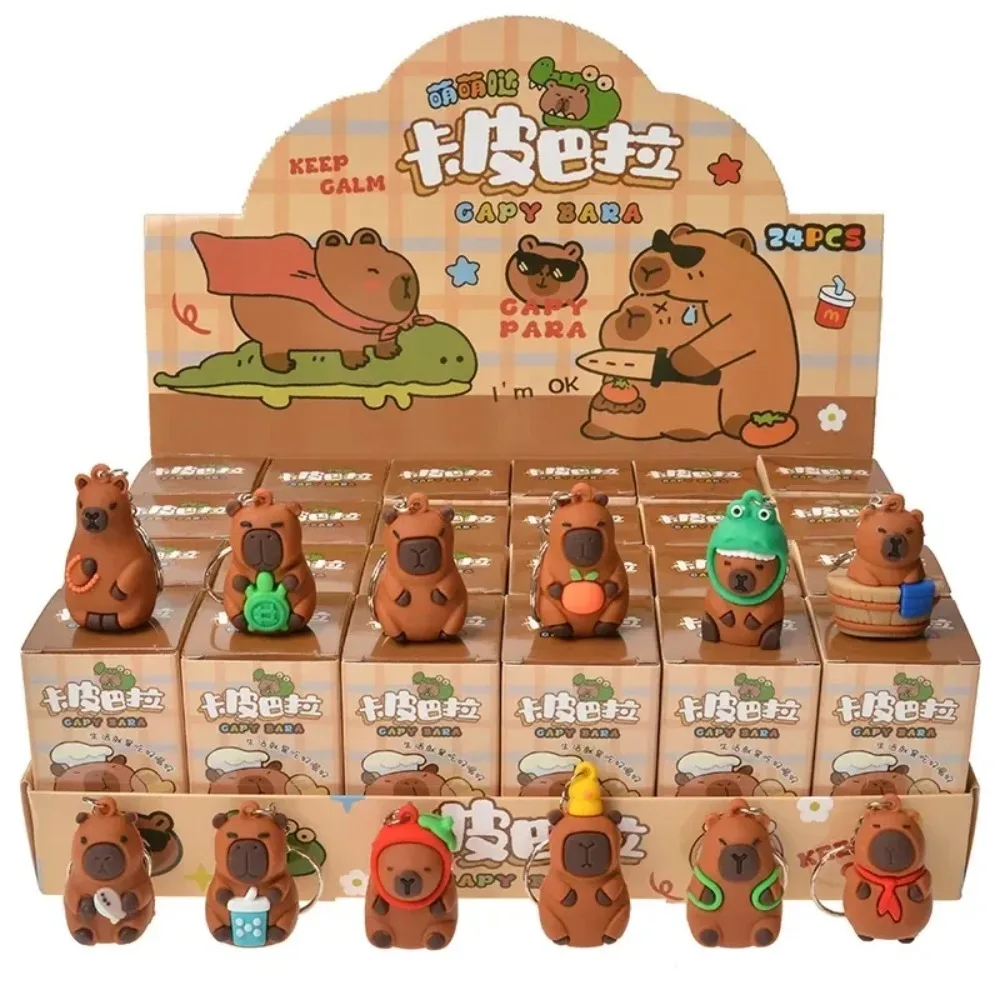 

Cute 24pcs/set Capybara Figure Blind Box Anime Figures Capybara Doll Keychain Pendant Decoration Toy for Kids Christmas Gift