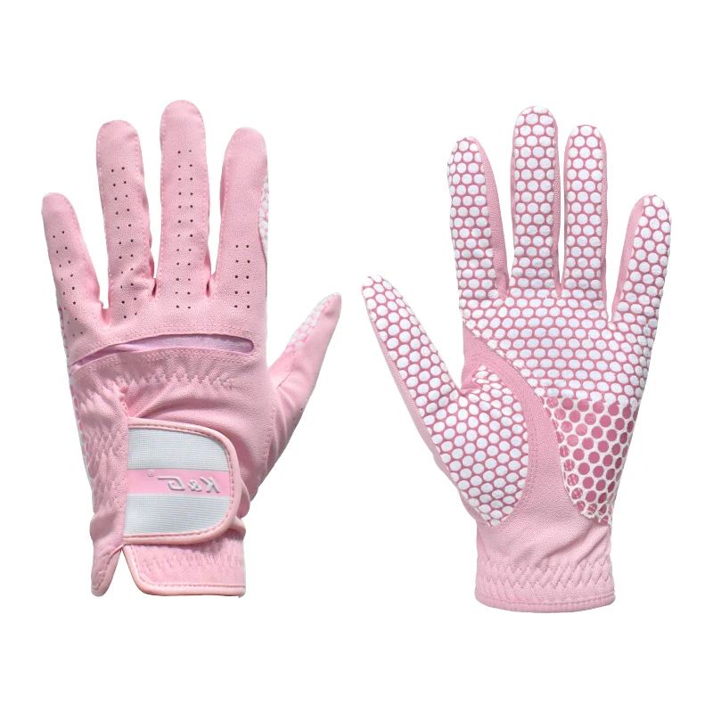 Package 1 Pair of New Korean Version of Women\'s Golf Gloves Hand Anti-slip Wear Golf Gloves PU High Quality Left Hand