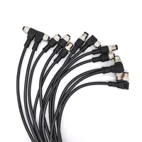 Línea de conector de Sensor M12, enchufe impermeable, macho, hembra, ángulo recto, 4, 5, 8 pines + 2m, línea de PVC