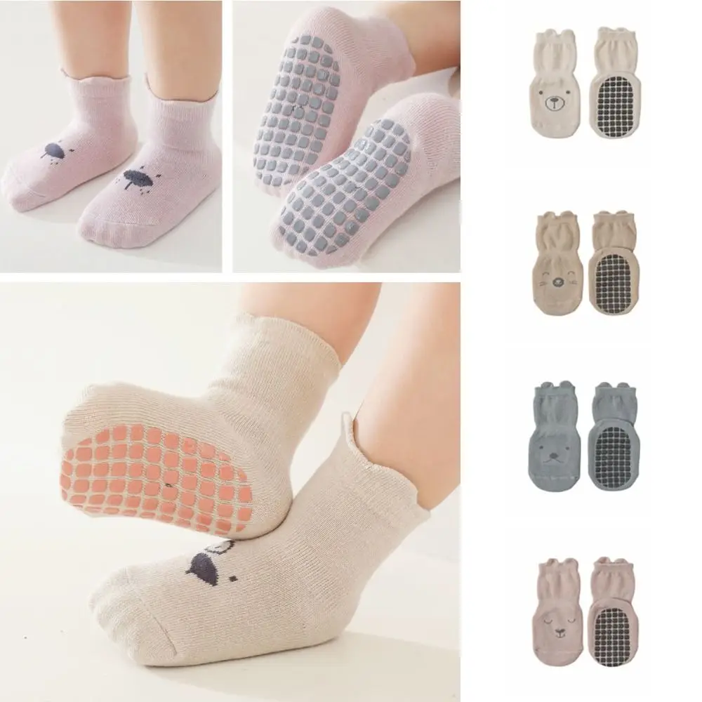5Pairs Kawaii Bear Ears Baby Cotton Socks Breathable Autumn Spring kids Cartoon Socks Cute Non-slip Toddle Step Socks Children