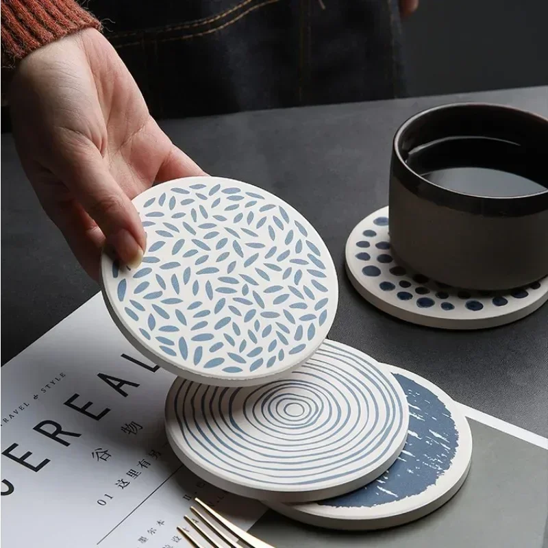 Hot Selling Diatomaceous Earth Absorbent Coasters Coffee Soup Bowl Anti-Scalding Placemats Easy to Clean Round Tea Mats