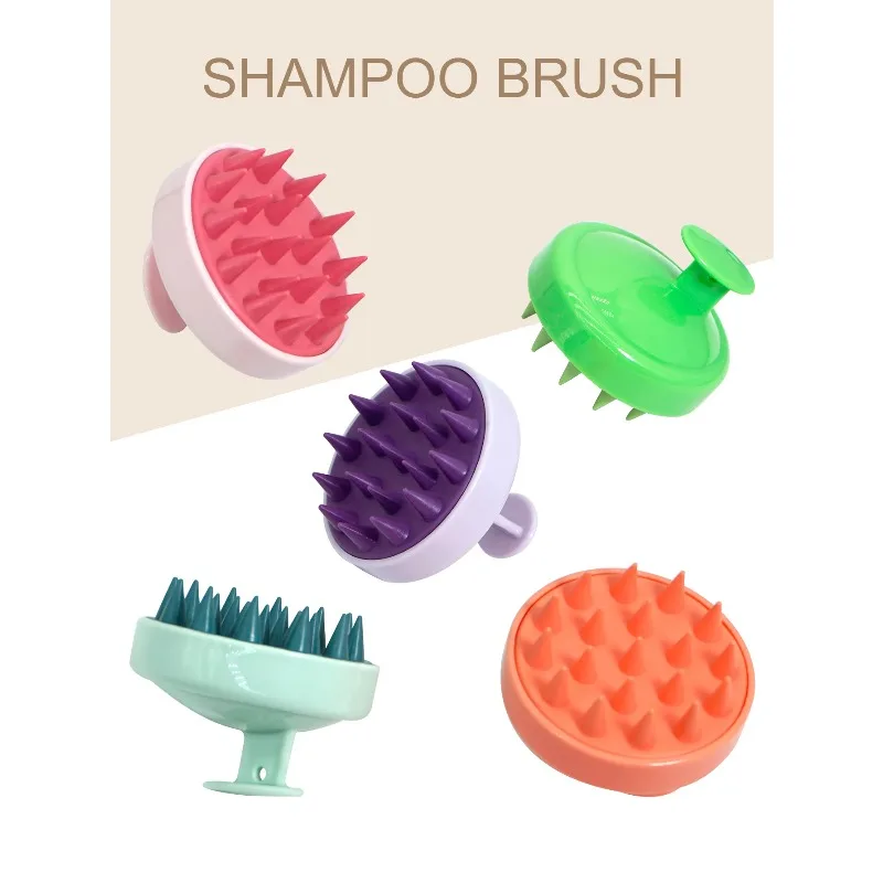 Silicone Shampoo Scalp Hair Massager Head Body Scalp Massage Brush Scalp Massage Brush Comb Magic Handle Brush Spa Massage Brush