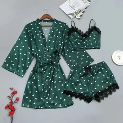 SFY-Y973 New Arrival Wholesale Women'S Comfortable Pajamas Set 3Pcs Plus-Size Printed Home Wear Women'S Casual Pajamas