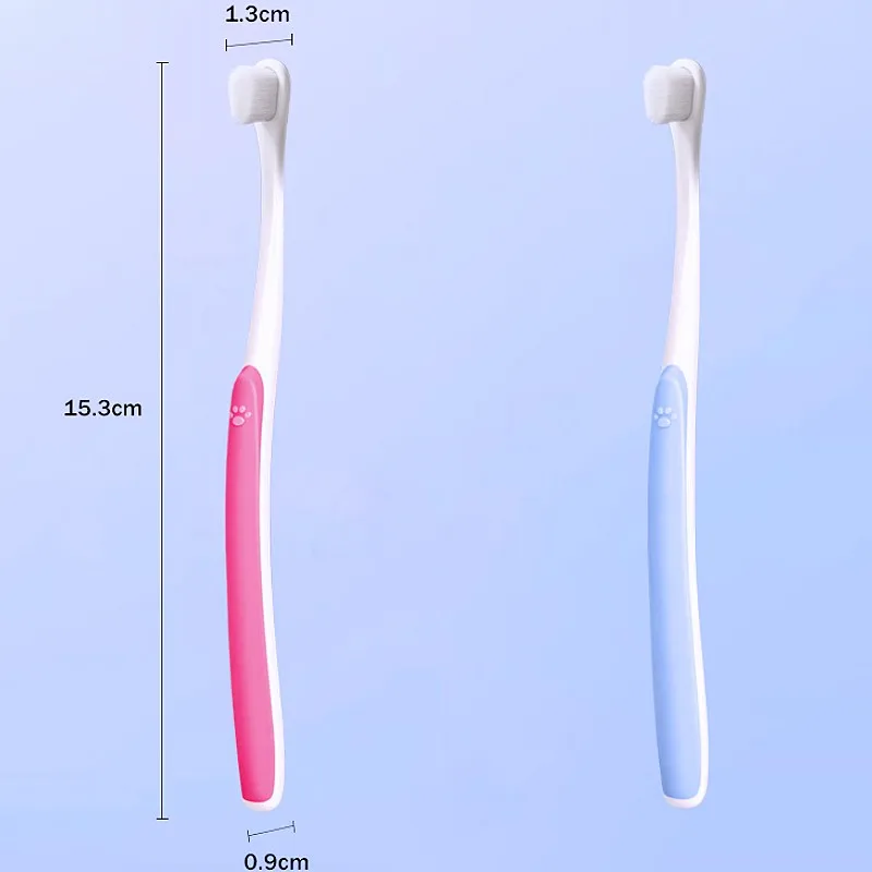 Pet Toothbrush Dog Toothbrushes Soft Dense Hair Toothbrush for Dog Teeth Cleaning Small Head Cat Toothbrushes Pet Mouth Cleaning