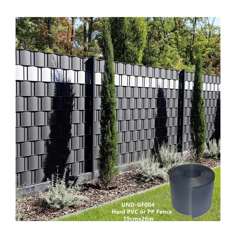 Customization UNEED 19cm*26m PP Tape Fence Privacy Hard PVC Strip Screen Garden Fence