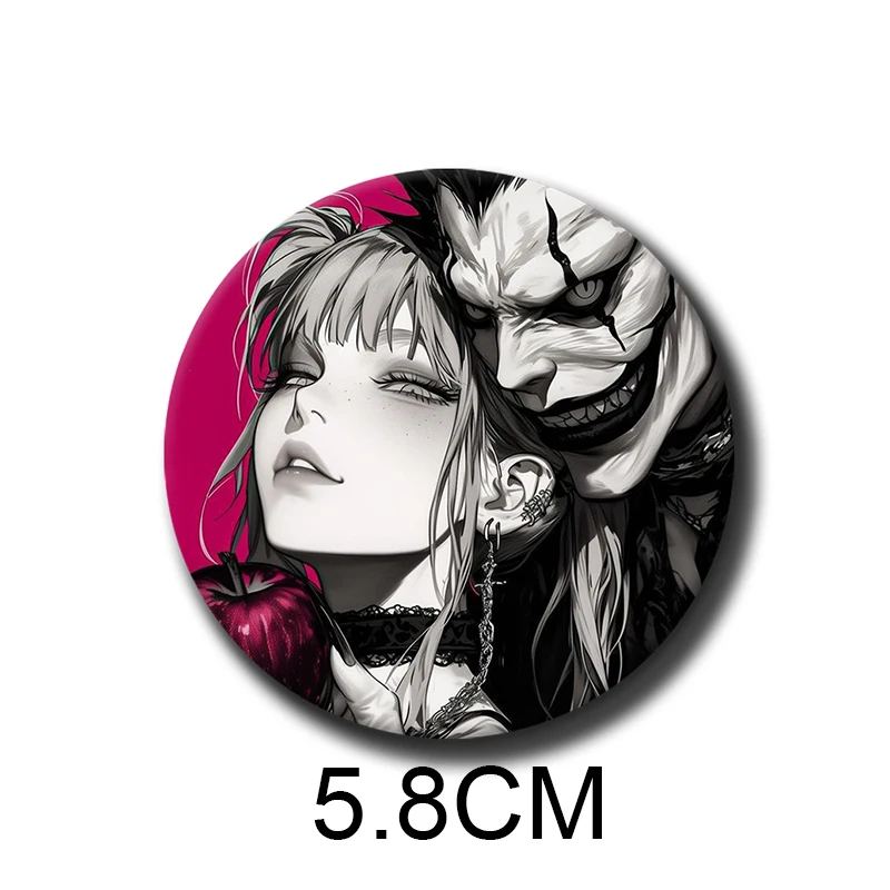 58mm Anime Character Misa Amane Soft Button Pin Anime Role Misa Amane Brooch Creative Badge for Backpack Clothes Decoration Gift