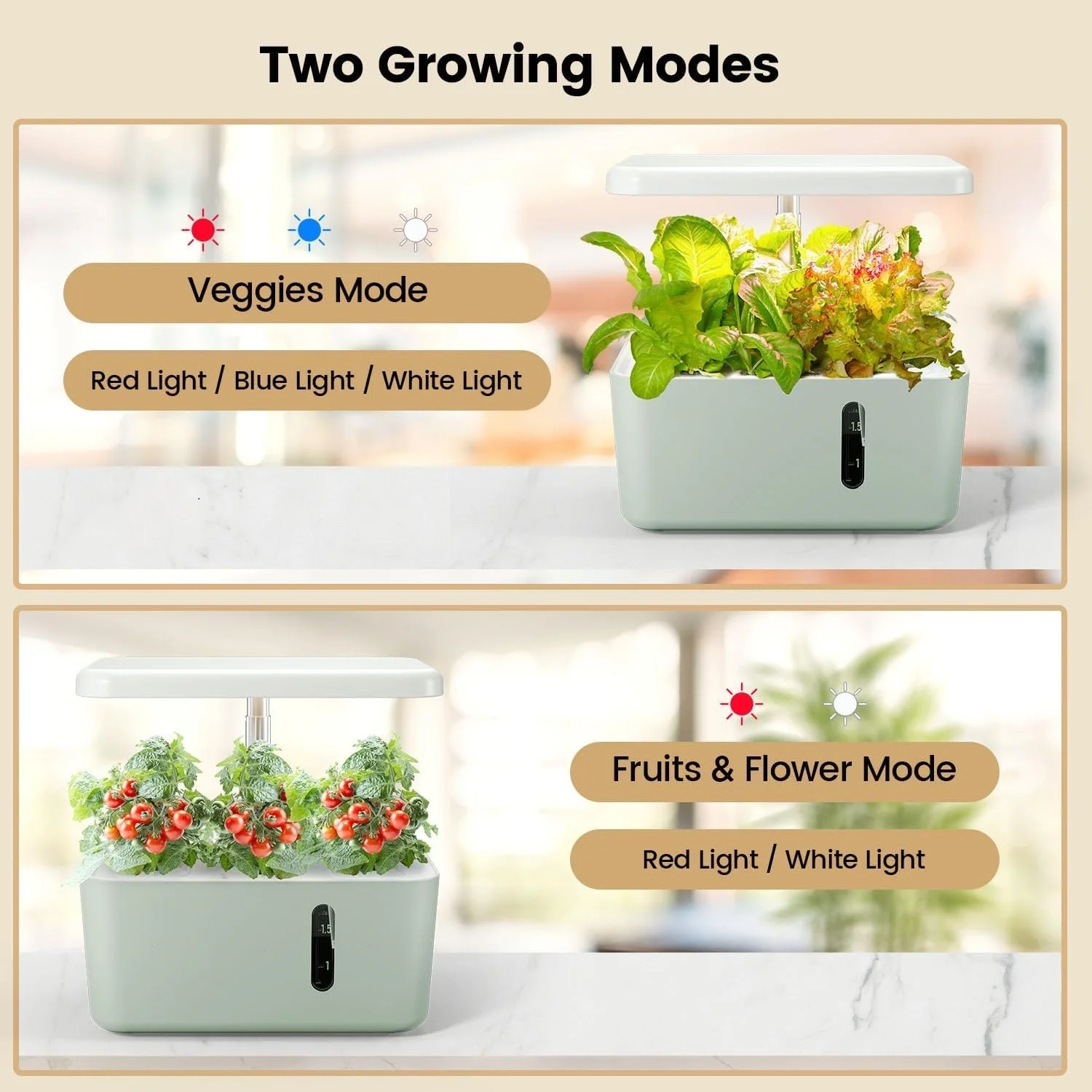 小型家庭用ハイドロポニックガーデン温室スマートベジプランターキット（PVCパイプ付き）完全水耕栽培システム