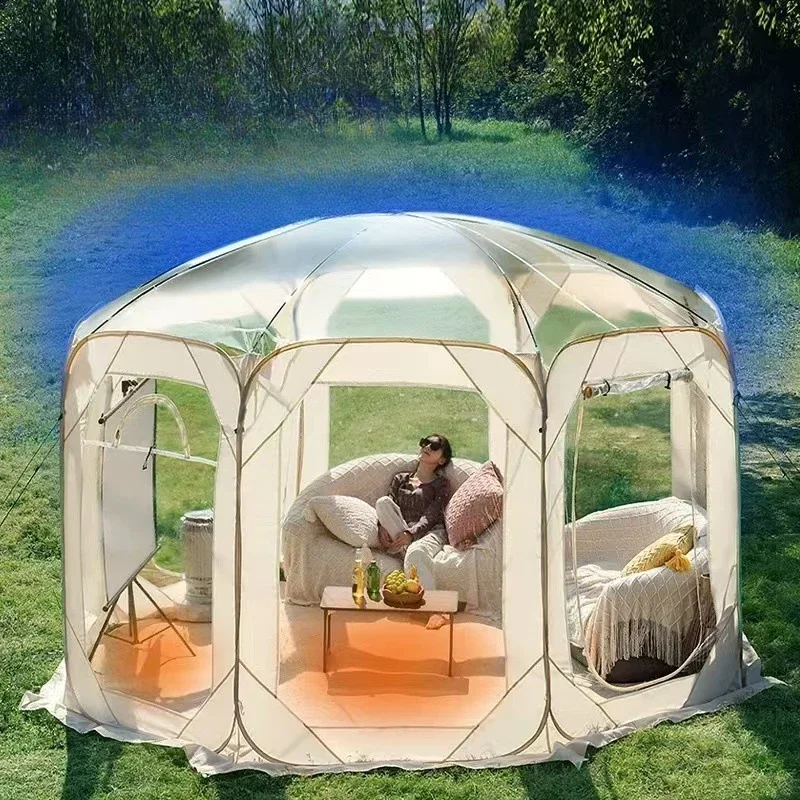 Winter panoramic starry sky tent, transparent bubble house, sunroom for home, courtyard, restaurant shed, outdoor camping tent