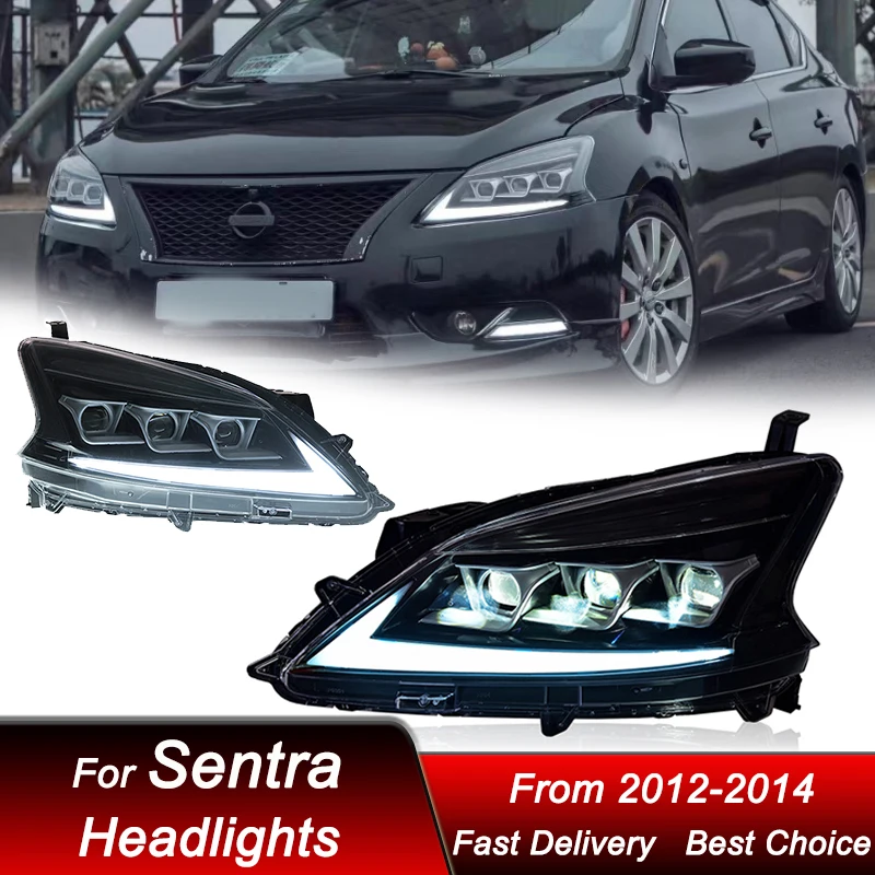 

Pop Car Headlights For Nissan Sentra Sylphy 2012-2014 LED Headlamp Assembly Upgrade High Configure Projector Lens Accessories Ki