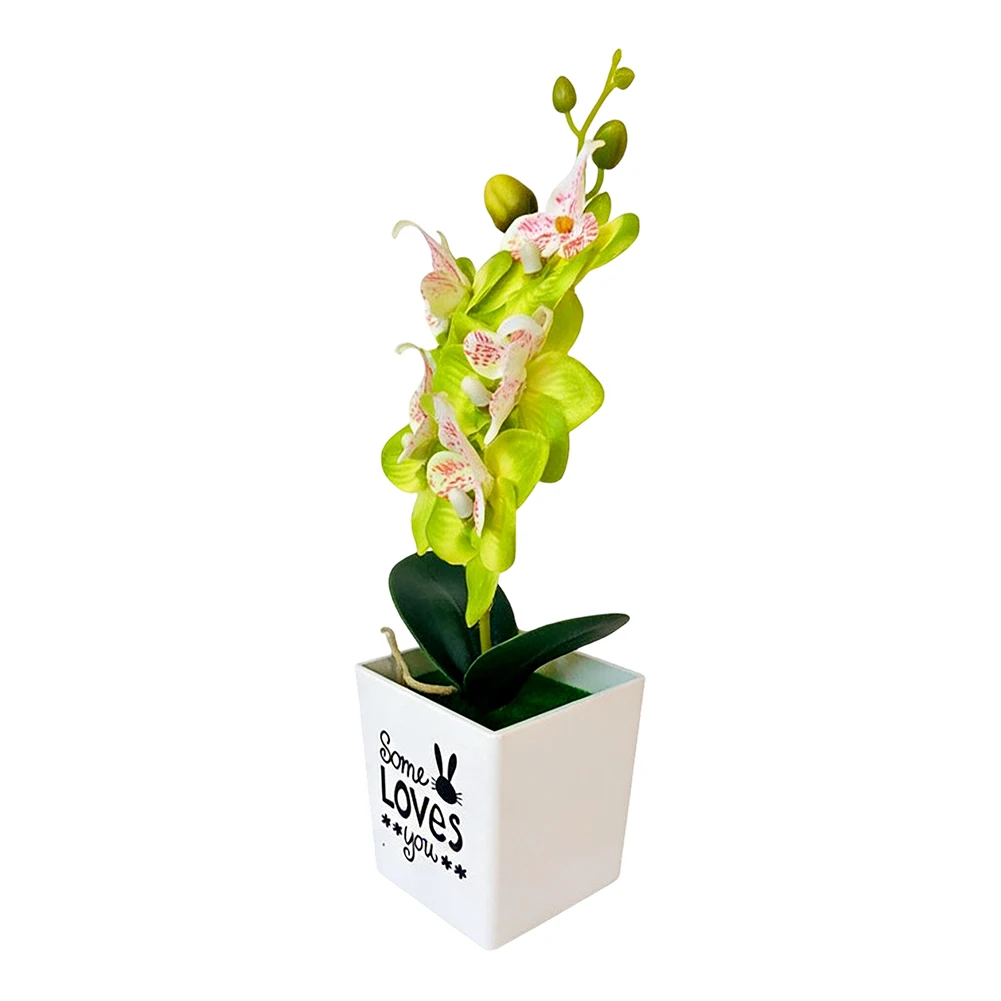 

4Pc Artificial Flowers Phalaenopsis Bonsai Simulated Butterfly Orchid Artificial Potted Plant Desk Table Wedding Home Decoration