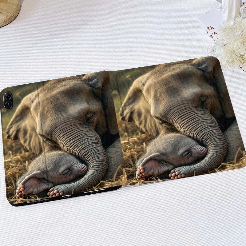 

Cartoon Elephant Purple Mug Cover For Huawei MatePad M5 T5 SE 11 Pro Honor Tab 5 V7 V8 X9 GT 10.1 10.8 Inch Tablet Case