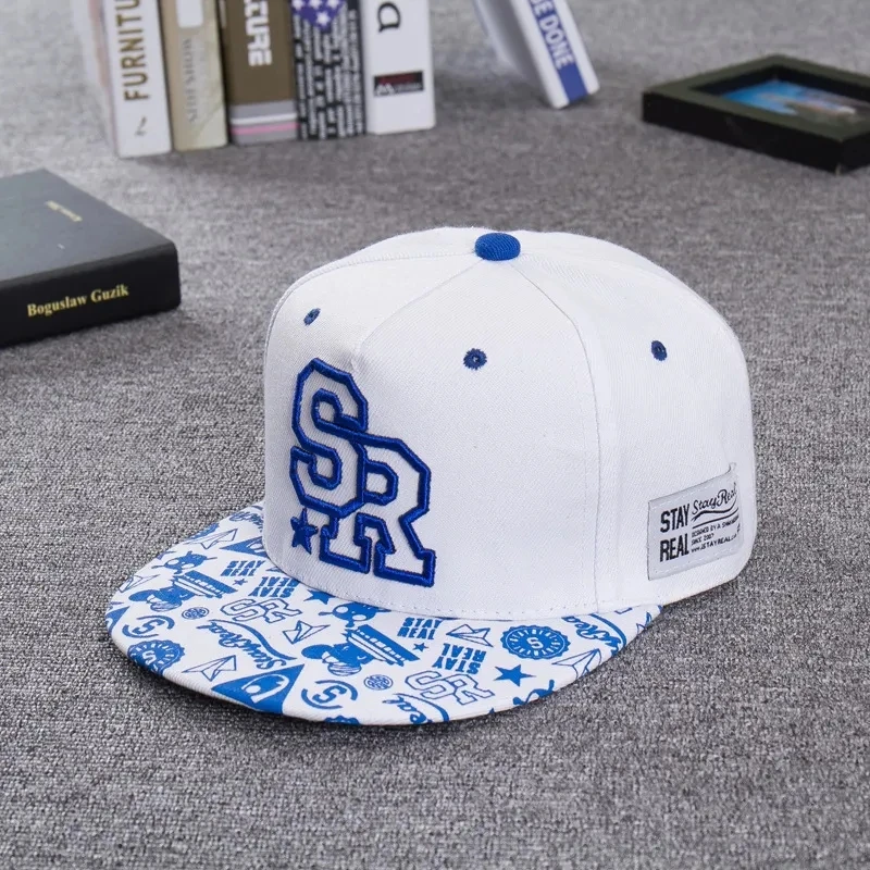 2023 Embroidered Letter SR Baseball Cap Men Hip Hop Cap Women Outdoor Sports Casual Flat Brim Hat Adjustable Biker Hat