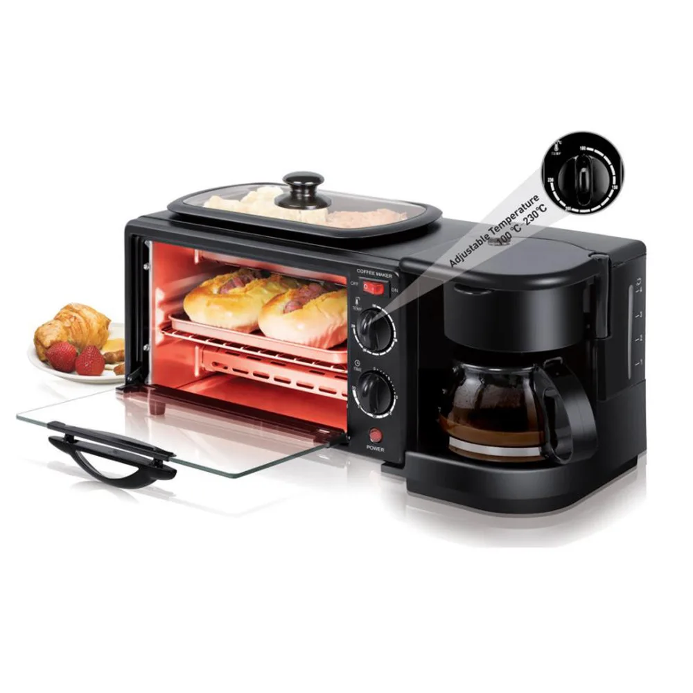 Coffee Pot Three-in-one Breakfast Machine Coffee Sandwiches Toasted Bread Toaster Coffee Maker