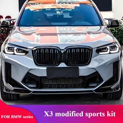 For the bmw ix3 Midnet front grille center mesh paste Modified black knight body exterior decoration kit automotive supplies