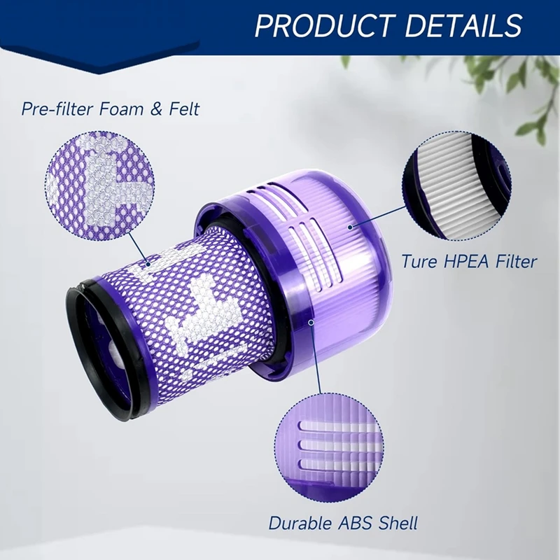 다이슨 V12 필터 액세서리 키트, 슬림 무선 진공 및 V12 슬림 진공 감지, 부품 번호 971517-01