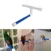 Suction Cup Bird Window and Shower Perch Toy for Parrot Macaw Cockatoo African  Conure Parakeet Bath Stand Toys