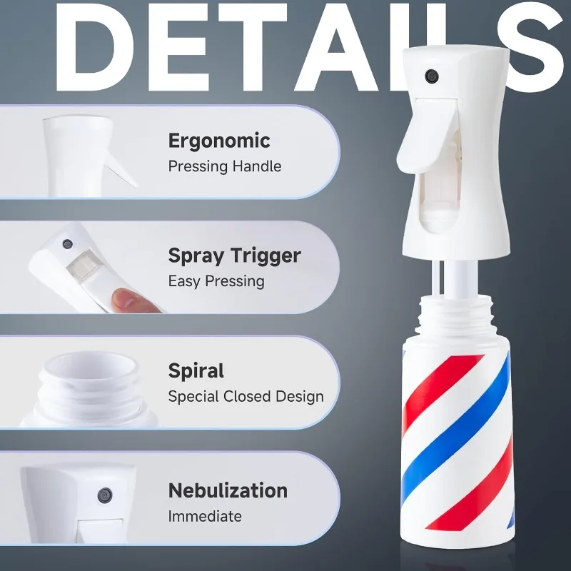 Personalized turn light high pressure continuous spray bottle automatic spray bottle fine mist shampoo bottle hair spray bottle