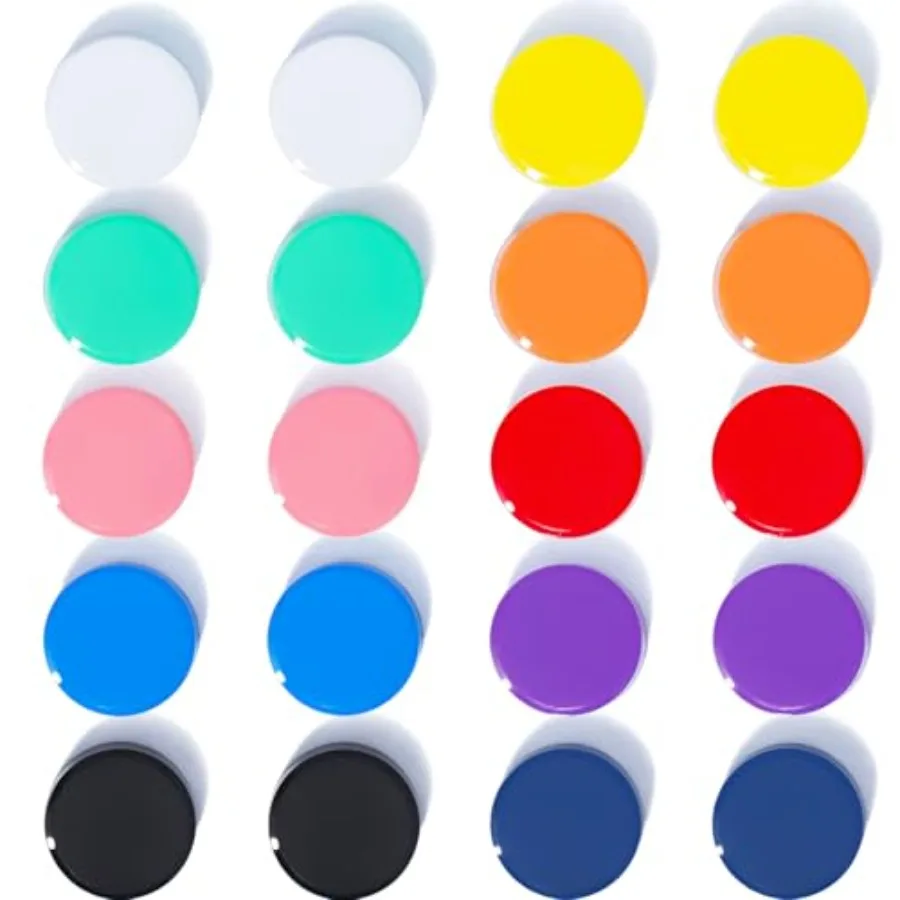 Fridge Magnets, 20 Pack 10 Colors Strong Small Round for Whiteboard | Refrigerator magnets heavy duty, perfect for notes photos