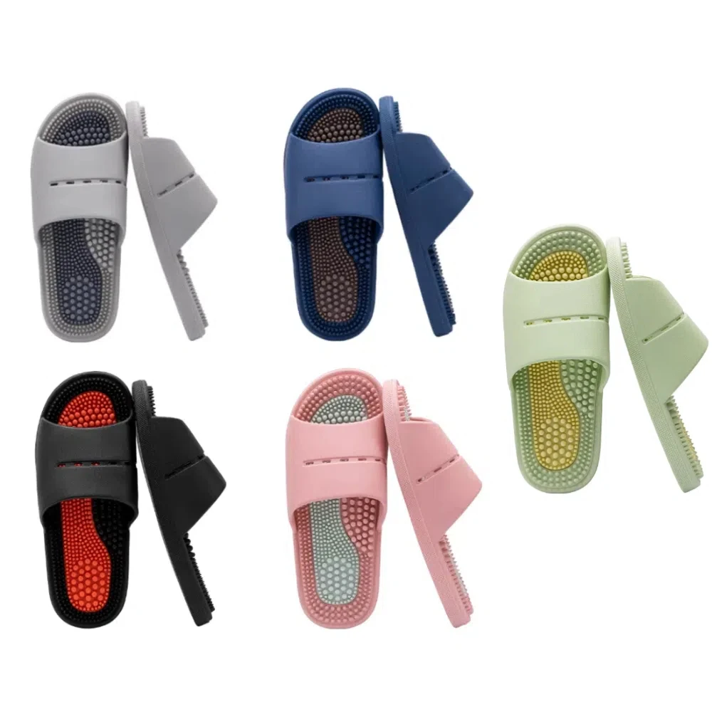 

Casual Anti Slip Thick Massage Slippers Anti Odor Beachwear Platform Flip Flops Open-toe Shoes Slippers Women Men Couple