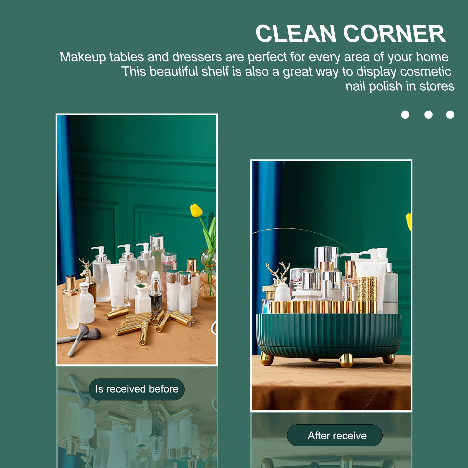 

Skin Care Products Box Cosmetics Organizer Container Stable Design Compact Size Space Saving Practical