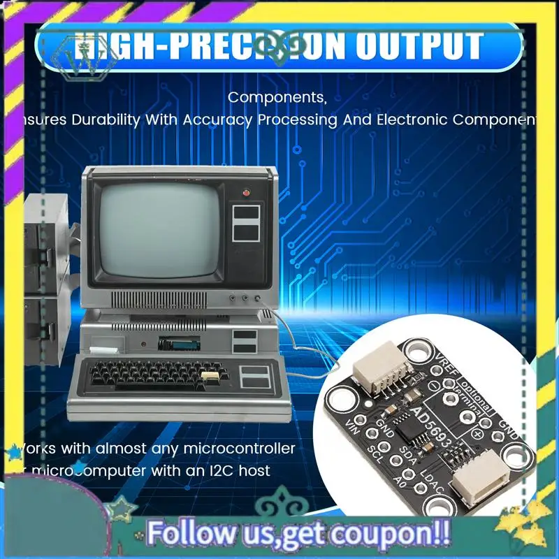 

НОВАЯ коммутационная плата AD5693R Интерфейс I2C 16-битный модуль ЦАП, совместимый с STEMMA QT Qwiic