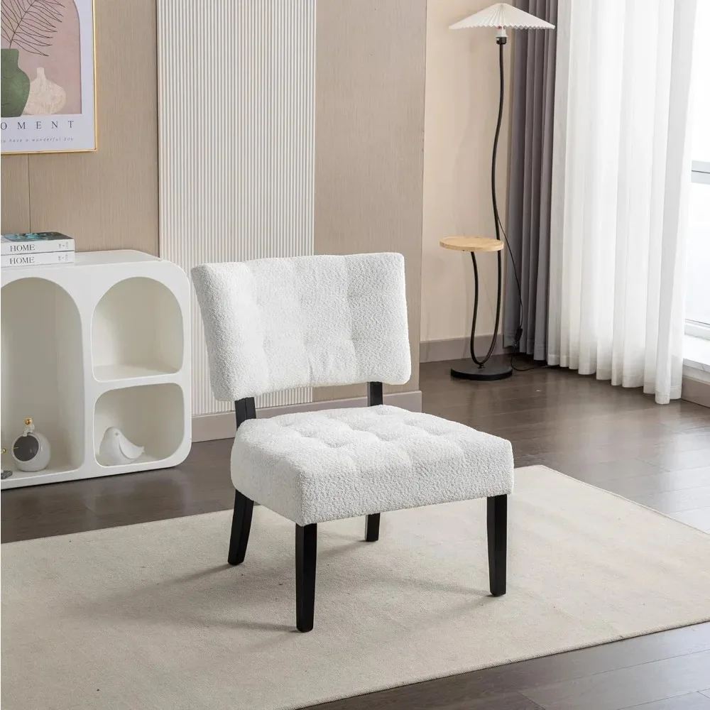 

Tufted Accent Chair with Oversized Seating Exquisite Accent Chair for Living Rooms, Bedrooms, Home Theaters, Studios White